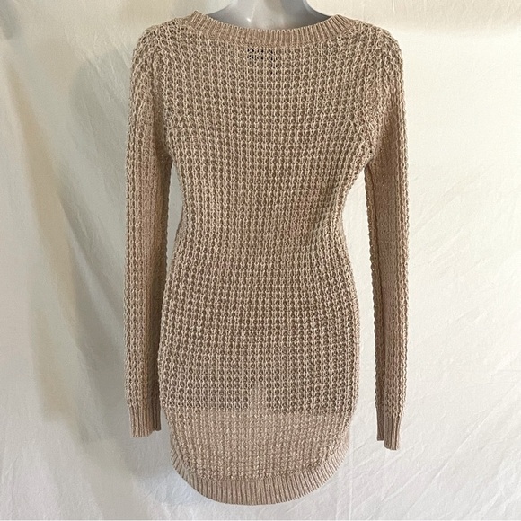 Ultra Flirt Cream Crew Neck Sweater with Textured Knit - Picture 5 of 6